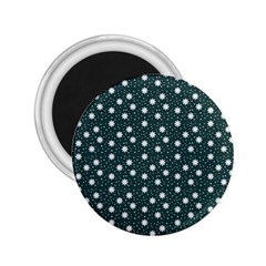 Floral Dots Teal 2 25  Magnets