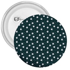 Floral Dots Teal 3  Buttons