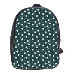 Floral Dots Teal School Bag (large)