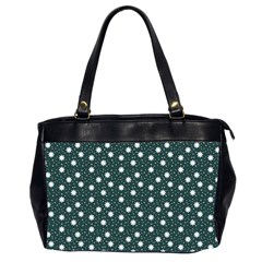 Floral Dots Teal Office Handbags (2 Sides) 