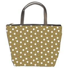 Floral Dots Brown Bucket Bags