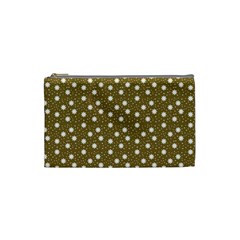 Floral Dots Brown Cosmetic Bag (small) 