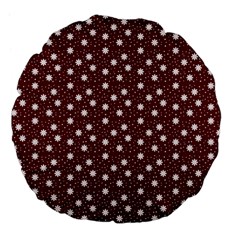 Floral Dots Maroon Large 18  Premium Flano Round Cushions by snowwhitegirl