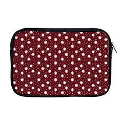 Floral Dots Maroon Apple Macbook Pro 17  Zipper Case by snowwhitegirl