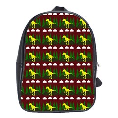 Dino In The Mountains Red School Bag (large)