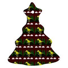 Dino In The Mountains Red Ornament (christmas Tree) 
