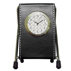 Daisy Dots Grey Pen Holder Desk Clocks