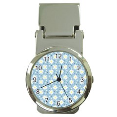 Daisy Dots Light Blue Money Clip Watches