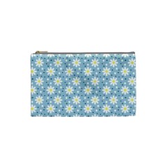 Daisy Dots Light Blue Cosmetic Bag (small)  by snowwhitegirl