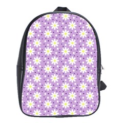 Daisy Dots Lilac School Bag (large)