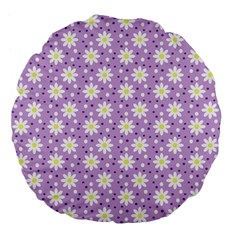 Daisy Dots Lilac Large 18  Premium Flano Round Cushions by snowwhitegirl