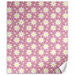 Daisy Dots Pink Canvas 8  X 10 