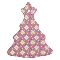 Daisy Dots Pink Ornament (christmas Tree)  by snowwhitegirl