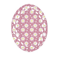 Daisy Dots Pink Ornament (oval Filigree)