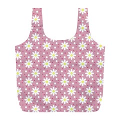 Daisy Dots Pink Full Print Recycle Bags (l) 