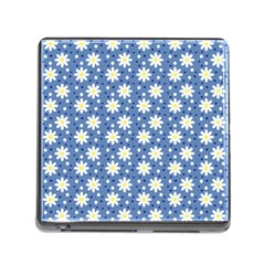 Daisy Dots Blue Memory Card Reader (square) by snowwhitegirl