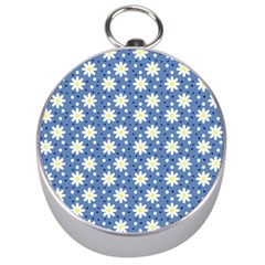 Daisy Dots Blue Silver Compasses by snowwhitegirl