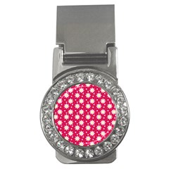 Daisy Dots Light Red Money Clips (cz) 