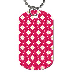 Daisy Dots Light Red Dog Tag (one Side)