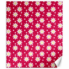 Daisy Dots Light Red Canvas 20  X 24   by snowwhitegirl
