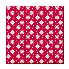 Daisy Dots Light Red Face Towel