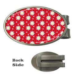 Daisy Dots Red Money Clips (oval) 