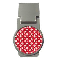 Daisy Dots Red Money Clips (round) 