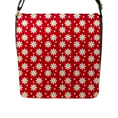 Daisy Dots Red Flap Messenger Bag (l) 