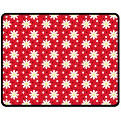 Daisy Dots Red Double Sided Fleece Blanket (medium)  by snowwhitegirl