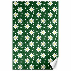 Daisy Dots Green Canvas 24  X 36 