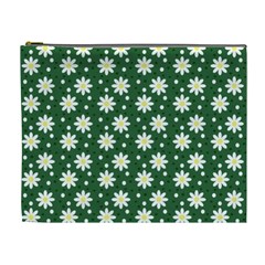 Daisy Dots Green Cosmetic Bag (xl) by snowwhitegirl