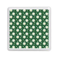 Daisy Dots Green Memory Card Reader (square)  by snowwhitegirl