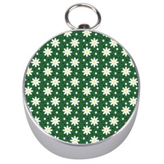 Daisy Dots Green Silver Compasses
