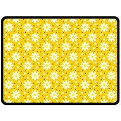Daisy Dots Yellow Fleece Blanket (large)  by snowwhitegirl