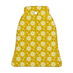 Daisy Dots Yellow Bell Ornament (two Sides)