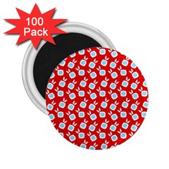 Square Flowers Red 2 25  Magnets (100 Pack) 