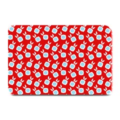 Square Flowers Red Plate Mats