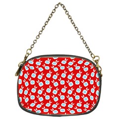 Square Flowers Red Chain Purses (two Sides) 