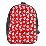 Square Flowers Red School Bag (XL) Front