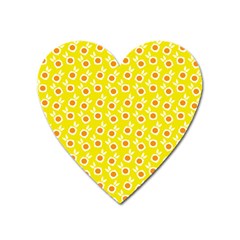 Square Flowers Yellow Heart Magnet