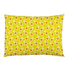 Square Flowers Yellow Pillow Case