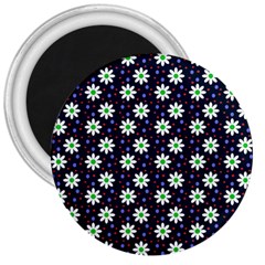 Daisy Dots Navy Blue 3  Magnets