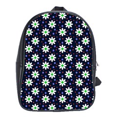 Daisy Dots Navy Blue School Bag (large)