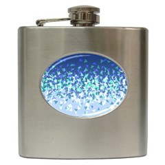 Blue Disintegrate Hip Flask (6 Oz)