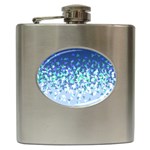 Blue Disintegrate Hip Flask (6 oz) Front