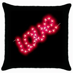 Love Black Throw Pillow Case by walala