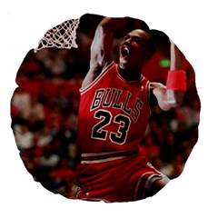 Michael Jordan Large 18  Premium Round Cushions by LABAS
