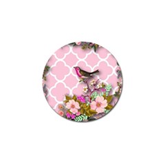 Shabby Chic,floral,bird,pink,collage Golf Ball Marker by NouveauDesign