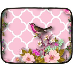 Shabby Chic,floral,bird,pink,collage Fleece Blanket (mini) by NouveauDesign