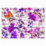 ultra violet,shabby chic,flowers,floral,vintage,typography,beautiful.feminine,girly,pink,purple Large Glasses Cloth (2-Side) Back